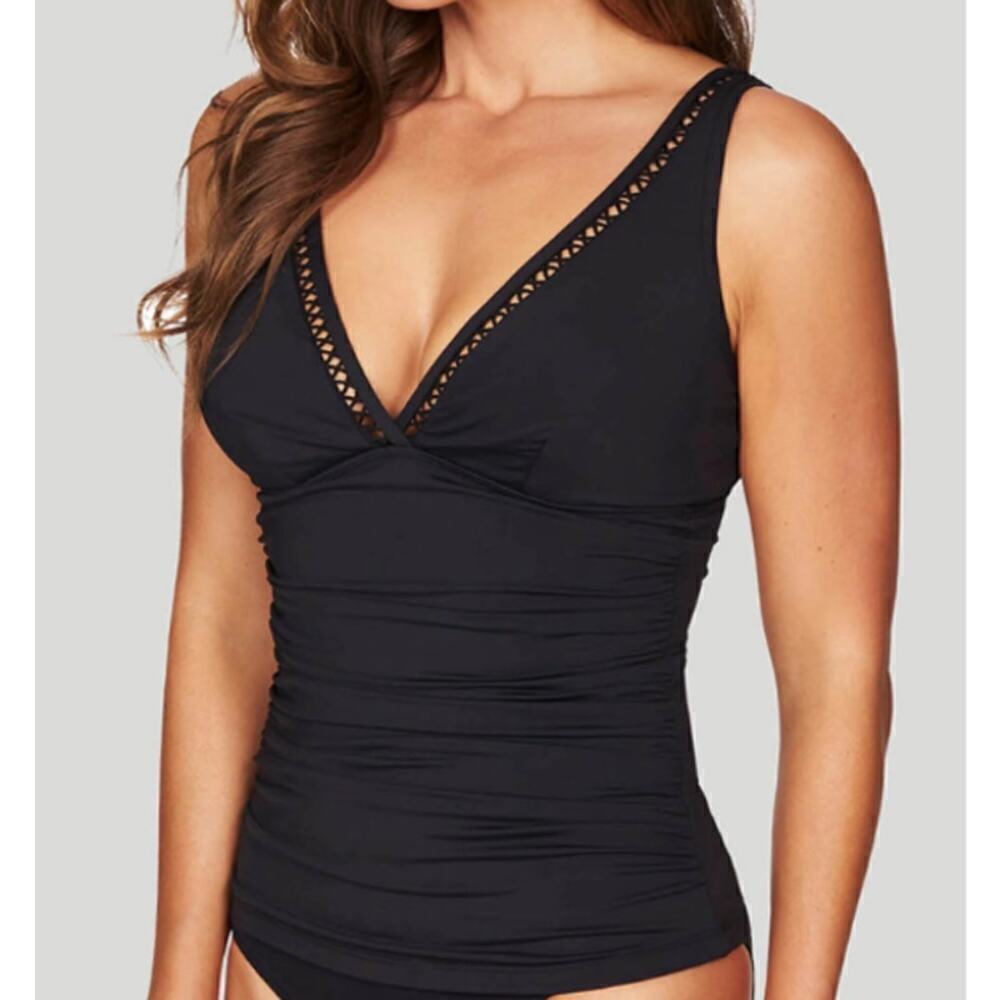 Sea Level Lola Tankini Top  Black  NWT US  4
